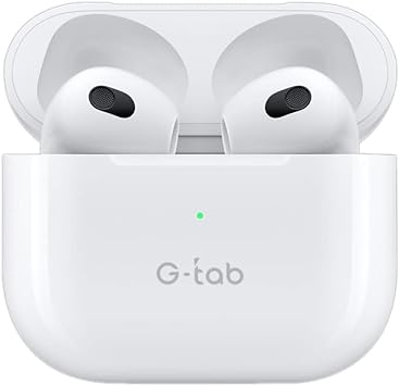 G-Tab Air4 True Wireless Earbuds, Bluetooth Earphones V5.0 with Clear Calls,HIFI Sound Quality, White