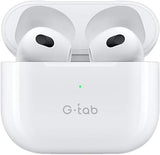 G-Tab Air4 True Wireless Earbuds, Bluetooth Earphones V5.0 with Clear Calls,HIFI Sound Quality, White