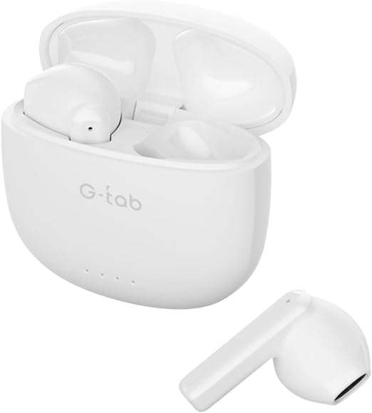 G-Tab X5 Bluetooth V5.3 Wireless Earbuds With Dual Mic, Large Battery, Hifi Sound, Type C Fast Charging Port, 1 Free Cover