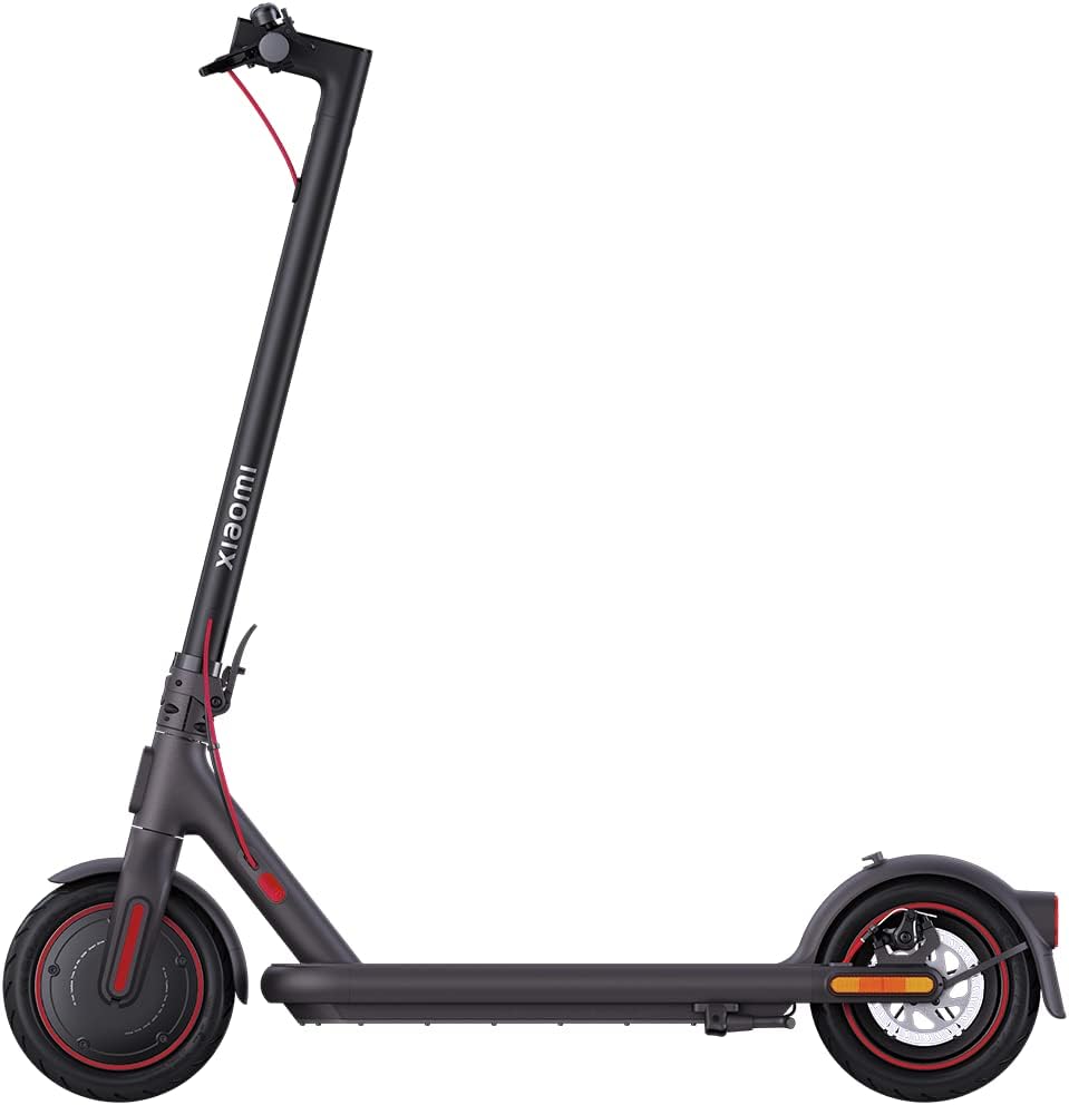 Xiaomi Electric Scooter 4 Pro Black with Dual Braking System up 25 Km/H Maximum Speed | 55km Super long range battery life | 10 inch self-sealing tires 2023 Model, 1240X1198mm