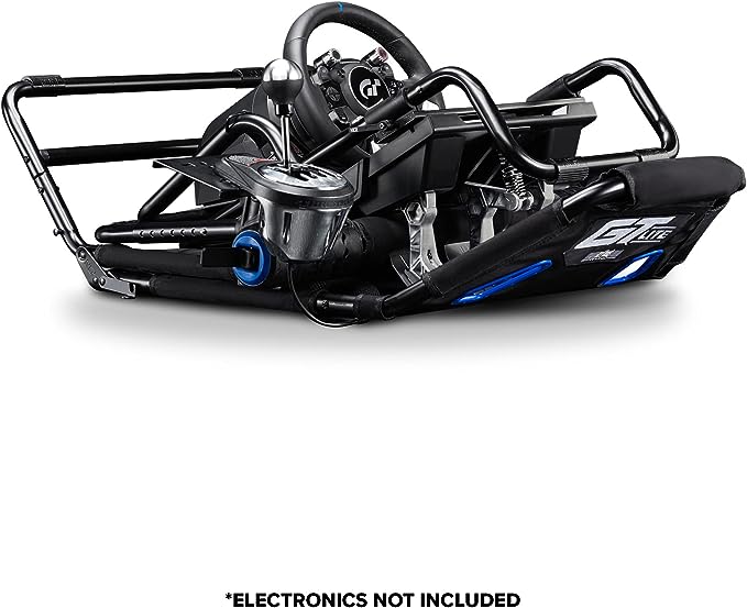 Next Level Racing GT Lite Playstation Edition Cockpit, Gear Shifter Support, Hard Mounting Pedals, Wheels & Shifter, Foldable, Black/Blue | NLR-S026