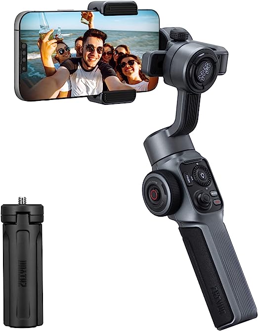 Zhiyun Smooth 5 Gimbal Stabilizer for Smartphone, Handheld 3-Axis Phone Gimbal, Portable Stabilizer for Vlogging, YouTube, Tiktok, Live Video Compatible with iPhone and Android