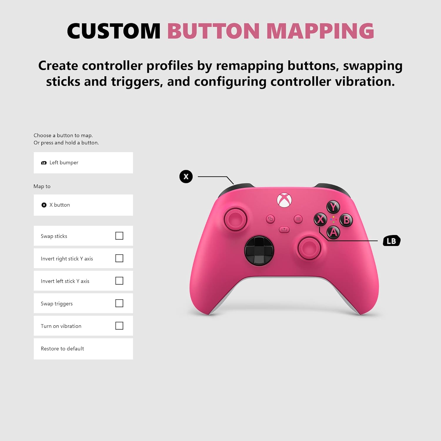 Xbox Core Wireless Controller – Deep Pink