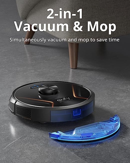 eufy RoboVac X8 Robot Vacuum Cleaner with iPath Laser Navigation, Twin-Turbine Technology Generates 2x 2000Pa Suction, Robotic Vacuum Cleaner with AI. Map 2.0 Technology, Wi-Fi, Perfect for Pet Owner