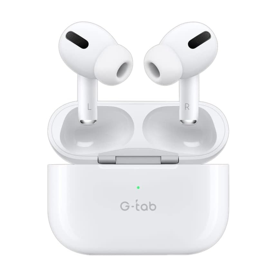 G-Tab Air5 Pro Wireless Earbuds, Bluetooth Earphones, BT Version 5.3, Super Battery, 1 Free Case, White