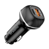 48W PPS Dual A+C Fast Car Charger - Carbon Fiber Black