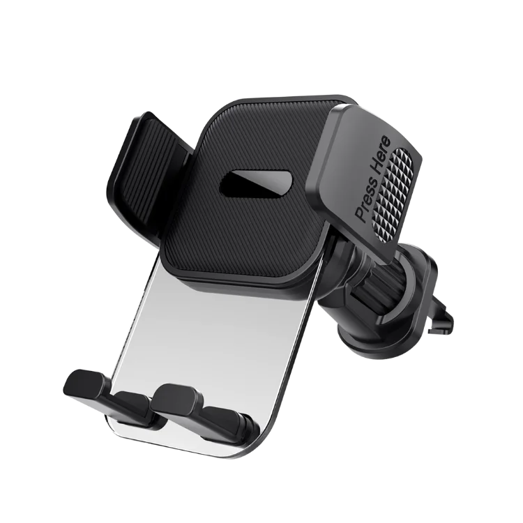 Trusmi Clamping Type Car Mount - LP06-011, Black + Transparent, PC + ABS