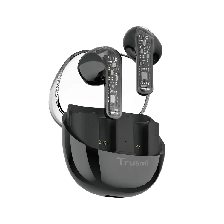 Trsumi Translucent Bluetooth 5.3 Semi-In-Ear Headset WS01 Black