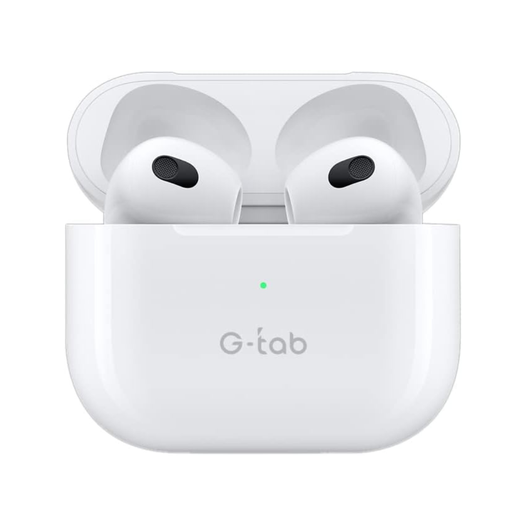 G-Tab Air5 Pro Wireless Earbuds, Bluetooth Earphones, BT Version 5.3, Super Battery, 1 Free Case, White