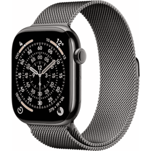 Apple Watch Series 11 GPS + Cellular 46mm Smartwatch with Slate Titanium Case with Slate Milanese Loop M/L. Sleep Score, Fitness Tracker, Health Monitoring, Always-On Display, Water Resistant