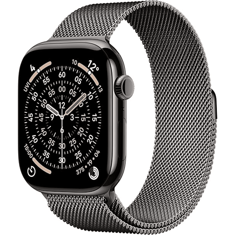 Apple Watch Series 11 GPS + Cellular 46mm Smartwatch with Slate Titanium Case with Slate Milanese Loop M/L. Sleep Score, Fitness Tracker, Health Monitoring, Always-On Display, Water Resistant
