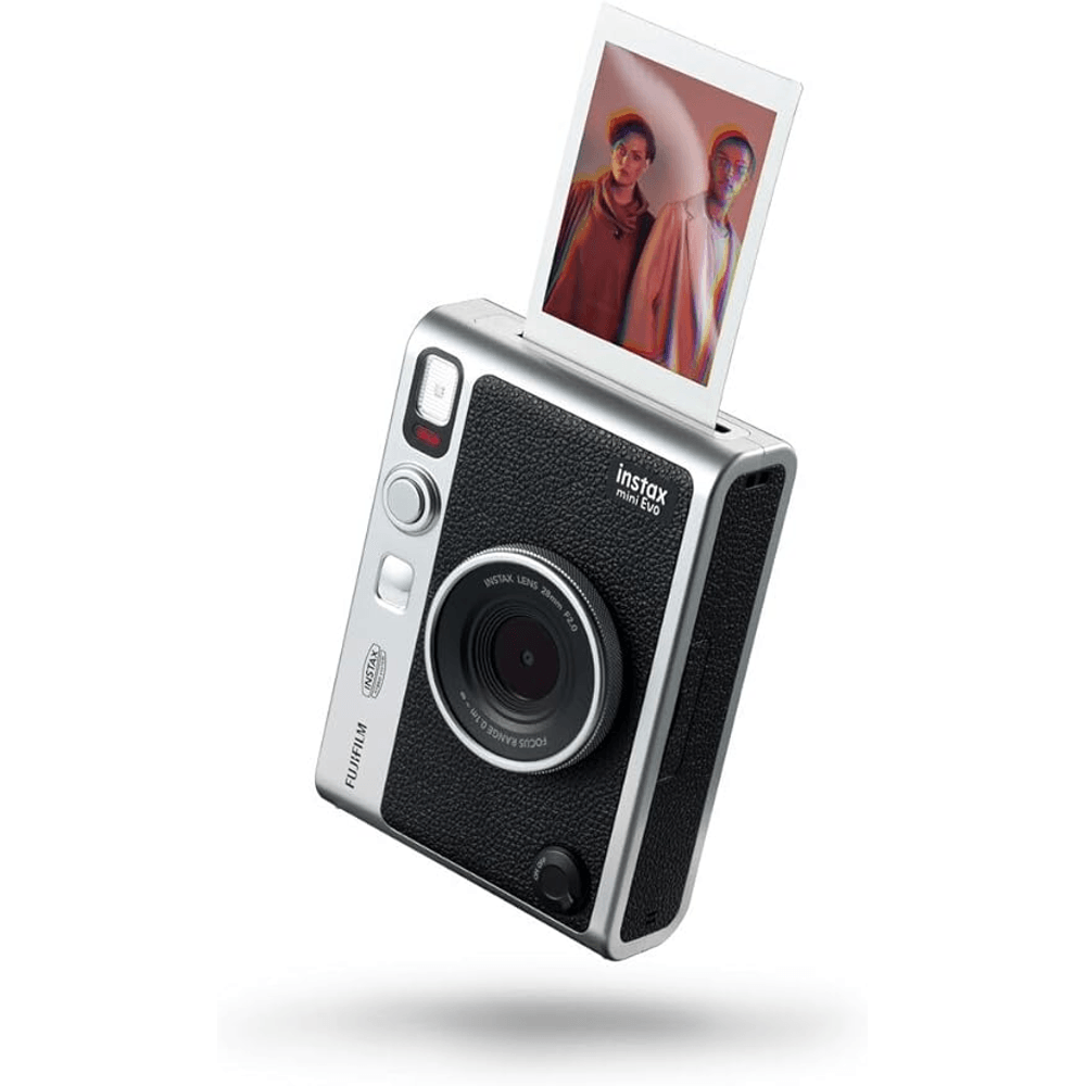 Fujifilm INSTAX Mini EVO Hybrid Instant Camera – Black (USB-C) | Instant Print with Digital Preview, Creative Modes & Built-In Selfie Mirror