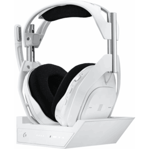 Logitech G Astro A50 X LIGHTSPEED Wireless Gaming Headset + Base Station, PRO-G GRAPHENE, PLAYSYNC on Xbox Series X|S + PS5 + PC/Mac, Bluetooth, HDMI 2.1 Pass-Through - White - Windows