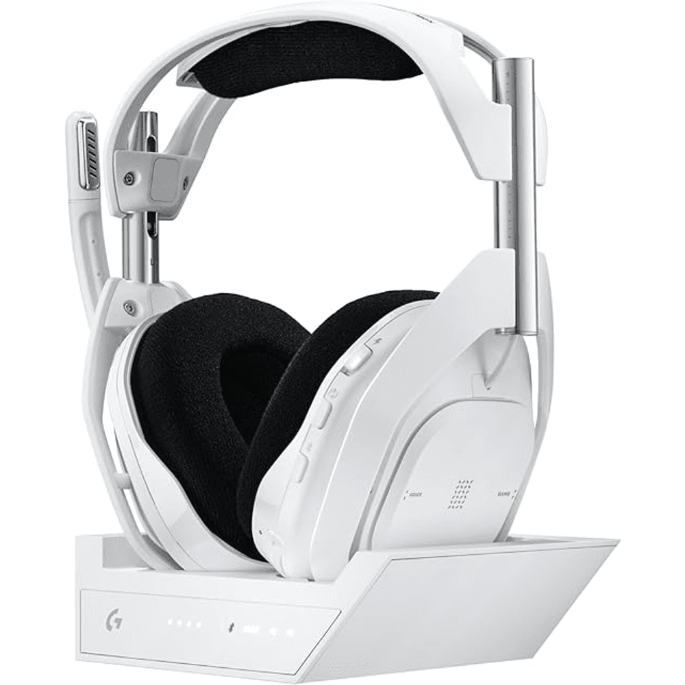 Logitech G Astro A50 X LIGHTSPEED Wireless Gaming Headset + Base Station, PRO-G GRAPHENE, PLAYSYNC on Xbox Series X|S + PS5 + PC/Mac, Bluetooth, HDMI 2.1 Pass-Through - White - Windows