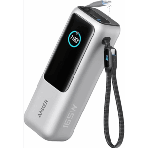 Anker Power Bank, 25,000mAh 165W Ultra-Fast Portable Charger for Dual Laptops, Fast Charging Battery Pack with Built-In and Retractable Cables, For iPhone 17/16 Series, Samsung, and More