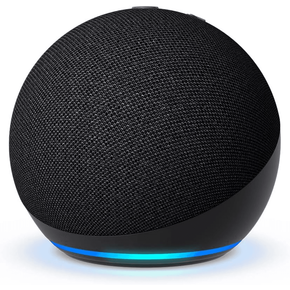 Echo Dot (5th Gen) | smart bluetooth speaker with vibrant sound and Alexa | Use your voice to control smart home devices, play music or the Quran, and more (speaks English & Khaleeji) | Charcoal
