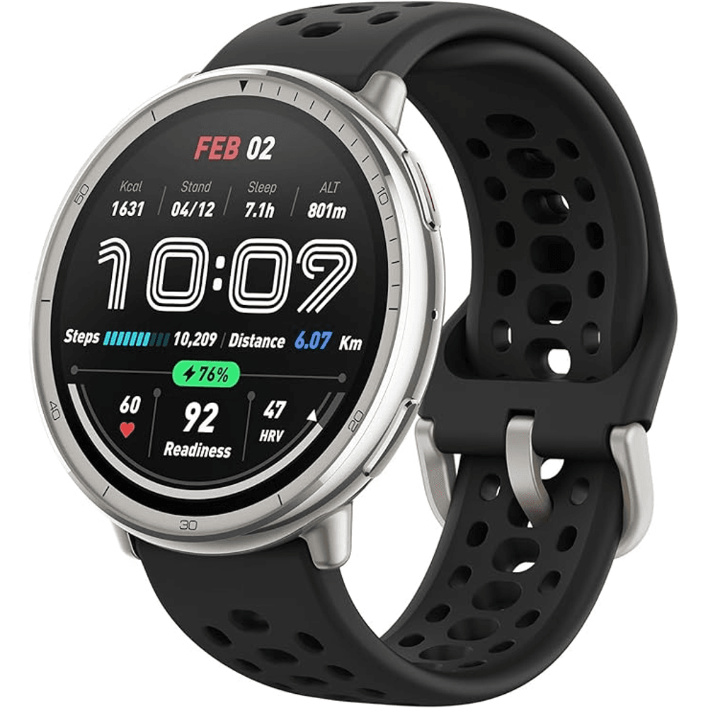 Amazfit Active 2 Smart Watch 44mm, GPS Maps with Direction, Fitness Tracker, 10 Day Battery, Sleep Monitor, 160+ Sport Modes, Water Resistant, for Android & Apple iPhone, Black Silicone