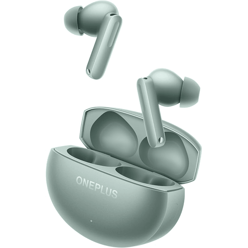 OnePlus Buds 4 Wireless Earphones, 45H Battery Life, Intelligent Noise Reduction, 55dB ANC Double Driver, Dedicated DACs and LHDC 5.0, Green